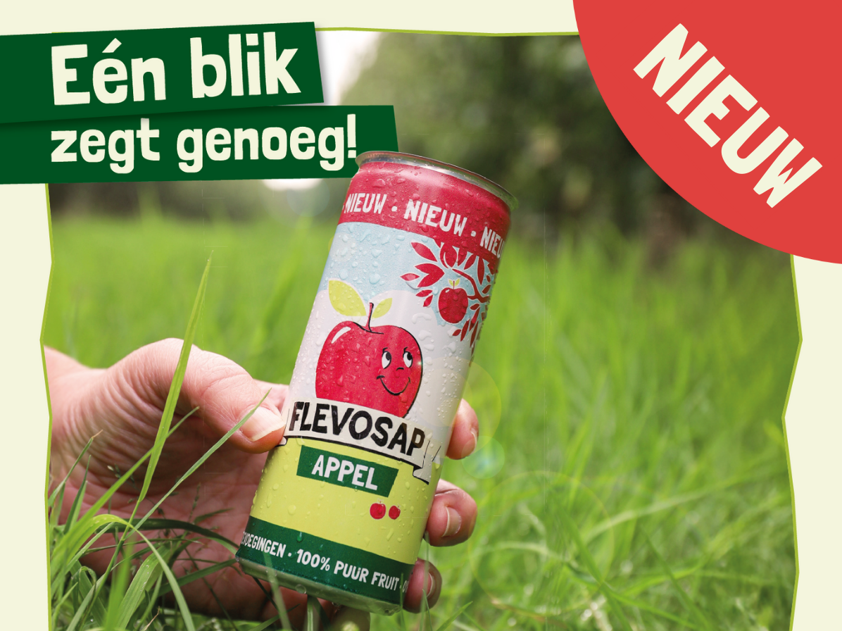 Afbeelding nieuwsbericht website Flevosap in blik